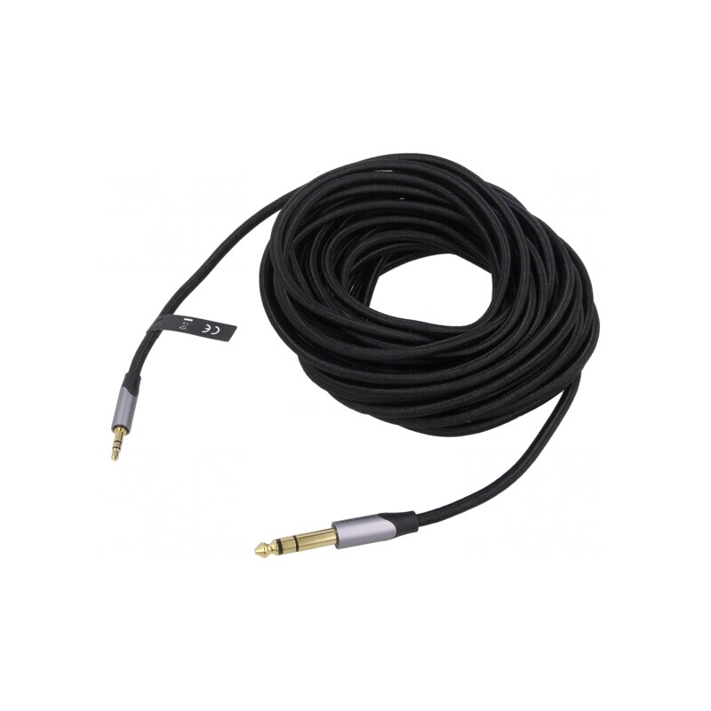 Cablu Audio Jack 3.5mm la Jack 6.3mm 3m Negru | Electronic-mag.ro | Componente Electronice