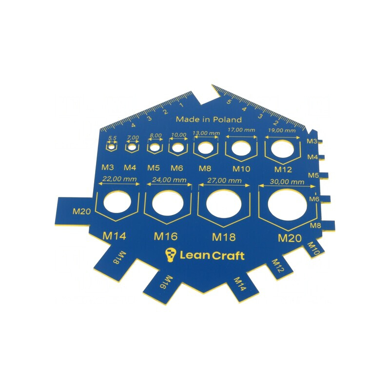 Blue Size Gauge for Nuts and Screws, Thread: M3-M20 | Electronic-mag.ro | Componente Electronice