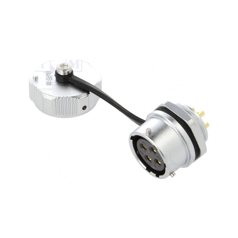 Soclu WY20 mamă 4 pini IP67 25A 500V aurit | Electronic-mag.ro | Componente Electronice