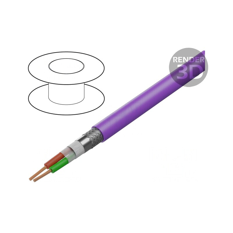 Cablu PROFIBUS 1x2x24AWG PVC Violet | Electronic-mag.ro | Componente Electronice