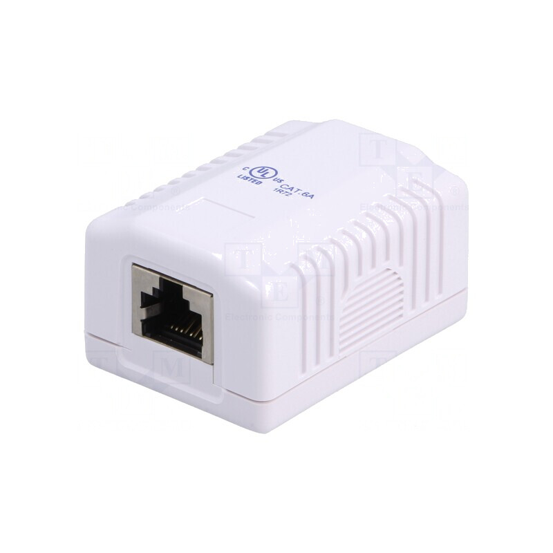 Soclu RJ45 6a Ecranat 8p8c Alb | Electronic-mag.ro | Componente Electronice