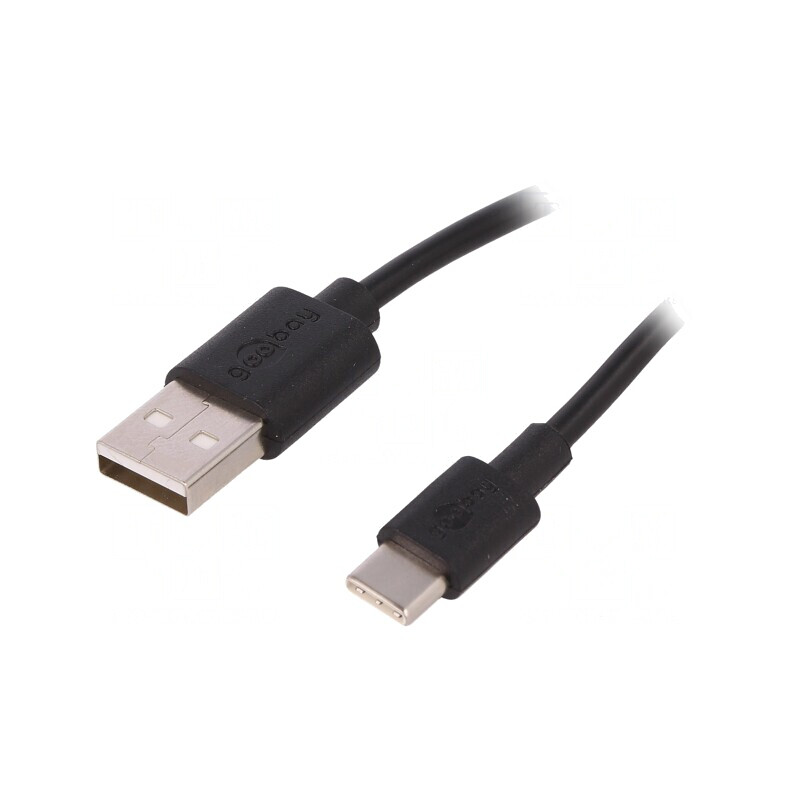 Cablu USB 2.0 USB A la USB C 3m Negru 480Mbps | Electronic-mag.ro | Componente Electronice