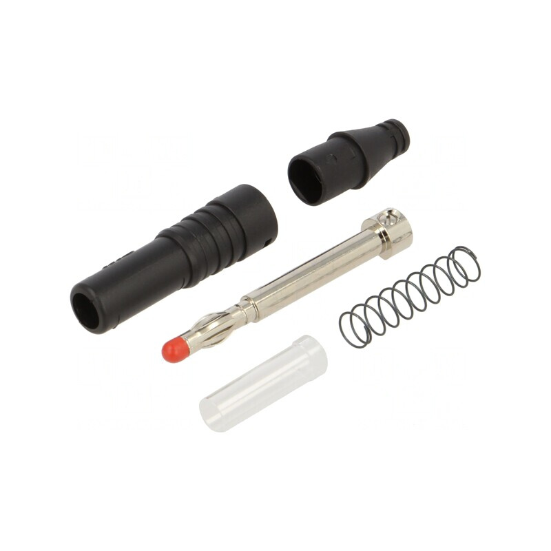 Mufă banană neagră 4mm 32A 30VAC 60VDC izolaţie 2,5mm2 | Electronic-mag.ro | Componente Electronice