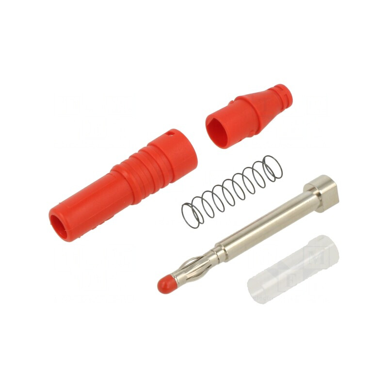 Mufă banană 4mm roșie 32A cu izolație | Electronic-mag.ro | Componente Electronice
