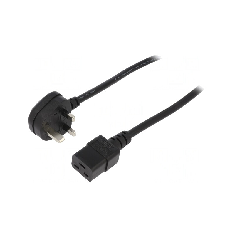 Cablu Alimentare Negru 1m 3x1,5mm2 BS 1363 la IEC C19 | Electronic-mag.ro | Componente Electronice