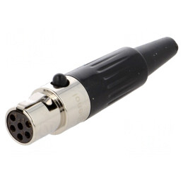 Mufă XLR Mini Mamă 6P pe Cablu 1,2A 0,38mm² Drept | Electronic-mag.ro | Componente Electronice