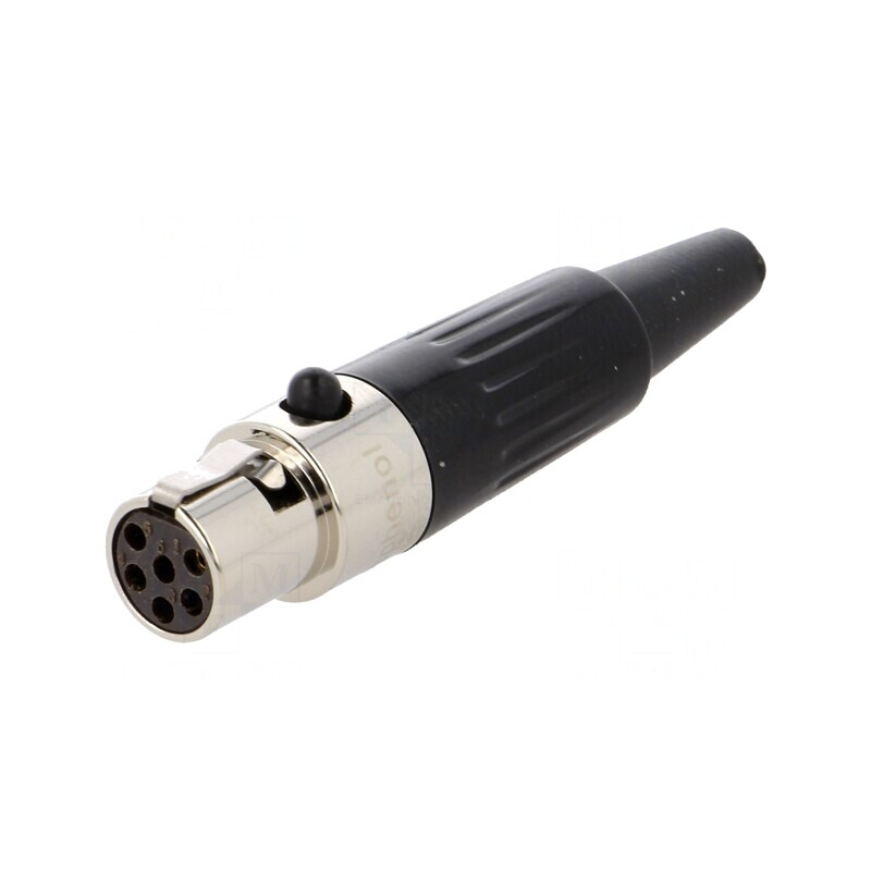 Mufă XLR Mini Mamă 6P pe Cablu 1,2A 0,38mm² Drept | Electronic-mag.ro | Componente Electronice