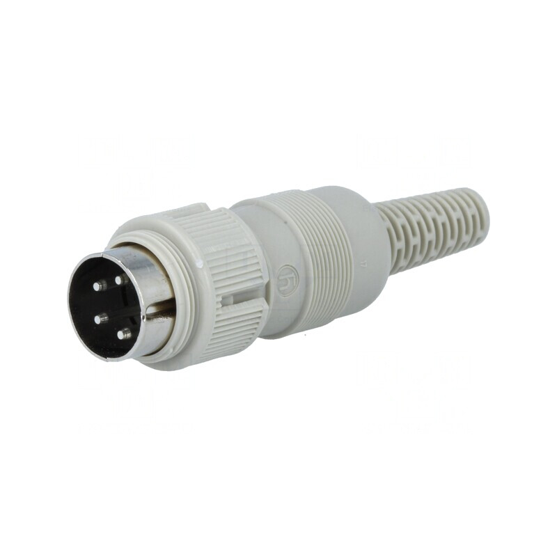 Mufă DIN 4-PIN 216° Dreptă pe Cablu pentru Lipire | Electronic-mag.ro | Componente Electronice