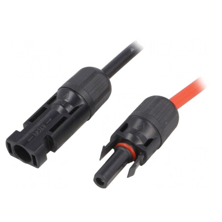 Conector solar tată-mamă drept 4mm² cu cablu mufă 1m | Electronic-mag.ro | Componente Electronice
