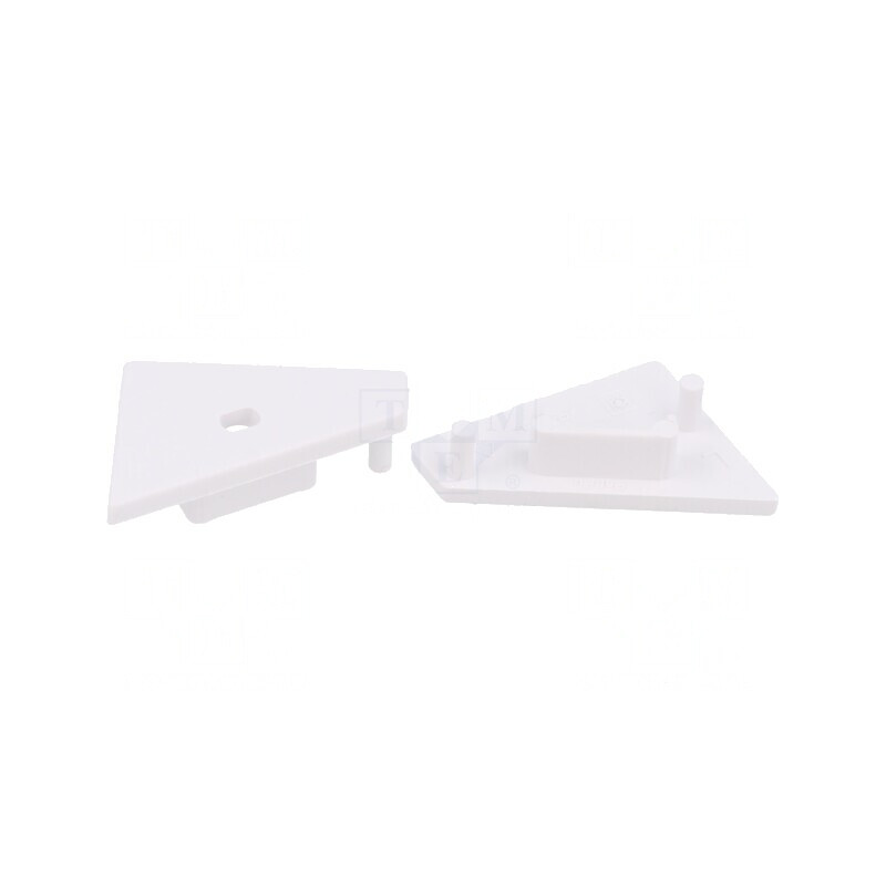 Obturator Alb pentru Profile LED, 20 Buc, ABS GEN2 cu Orificiu | Electronic-mag.ro | Componente Electronice