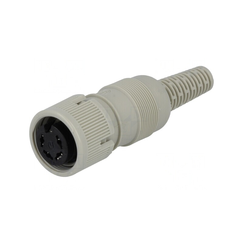 Mufă DIN Mamă 4P 216° Drept pe Cablu Lipire | Electronic-mag.ro | Componente Electronice