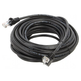 Patch Cord F/UTP 5e Negru 10m Ecranat | Electronic-mag.ro | Componente Electronice