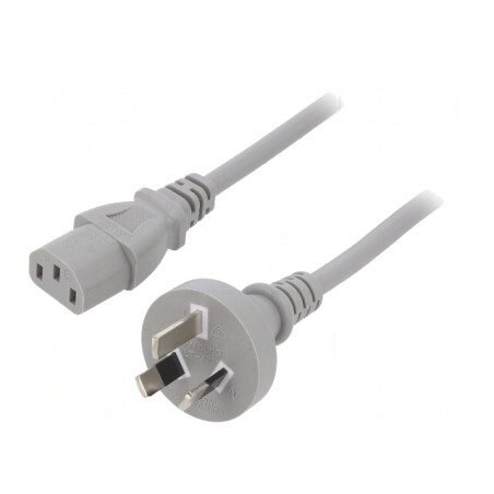 Cablu de Alimentare 3m Gri 3x1mm2 IEC C13 | Electronic-mag.ro | Componente Electronice