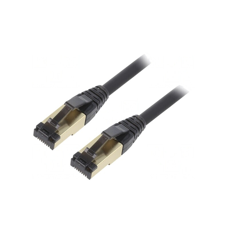 Cablu Patch S/FTP Cat 8 Negru 2m LSZH | Electronic-mag.ro | Componente Electronice