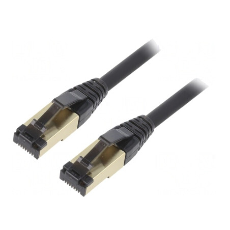 Cablu Patch S/FTP Cat 8 Negru 2m LSZH | Electronic-mag.ro | Componente Electronice