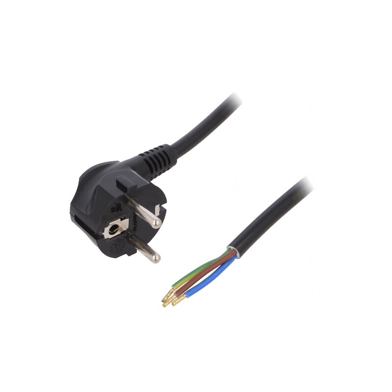 Cablu Electric 3x1.5mm PVC 1.8m Negru 16A 250V | Electronic-mag.ro | Componente Electronice