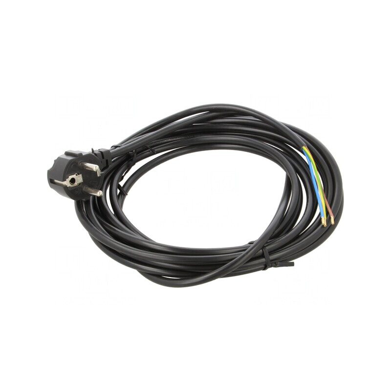 Cablu PVC 5m 3x0,75mm2 cu Ştecăr în Unghi CEE 7/7 (E/F) | Electronic-mag.ro | Componente Electronice