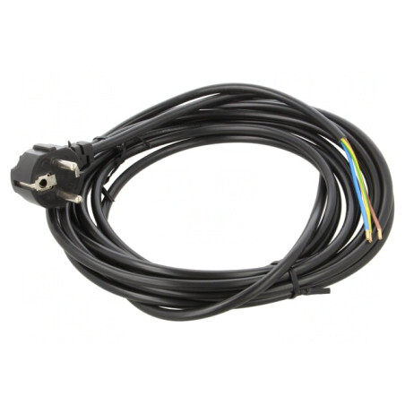 Cablu PVC 5m 3x0,75mm2 cu Ştecăr în Unghi CEE 7/7 (E/F) | Electronic-mag.ro | Componente Electronice