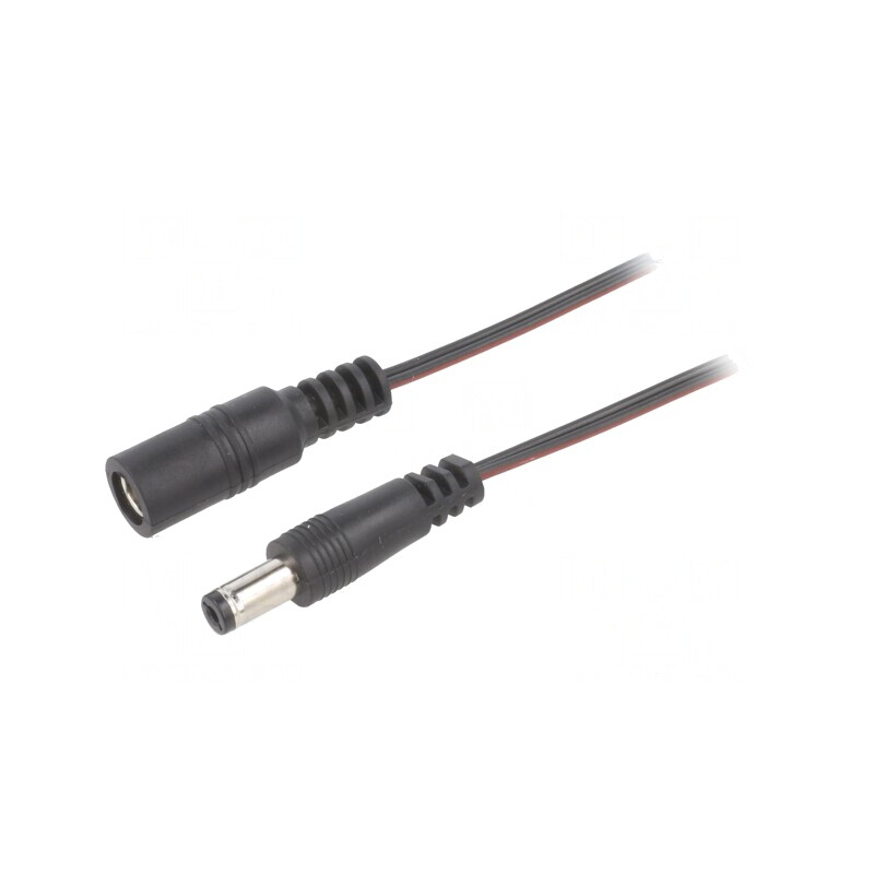 Cablu Alimentare DC 5,5/2,1 mm Negru | Electronic-mag.ro | Componente Electronice
