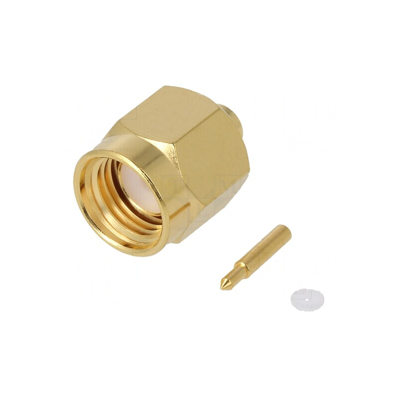 Mufă SMA Tată Drept 50Ω Lipire PTFE Aurit Alamă | Electronic-mag.ro | Componente Electronice