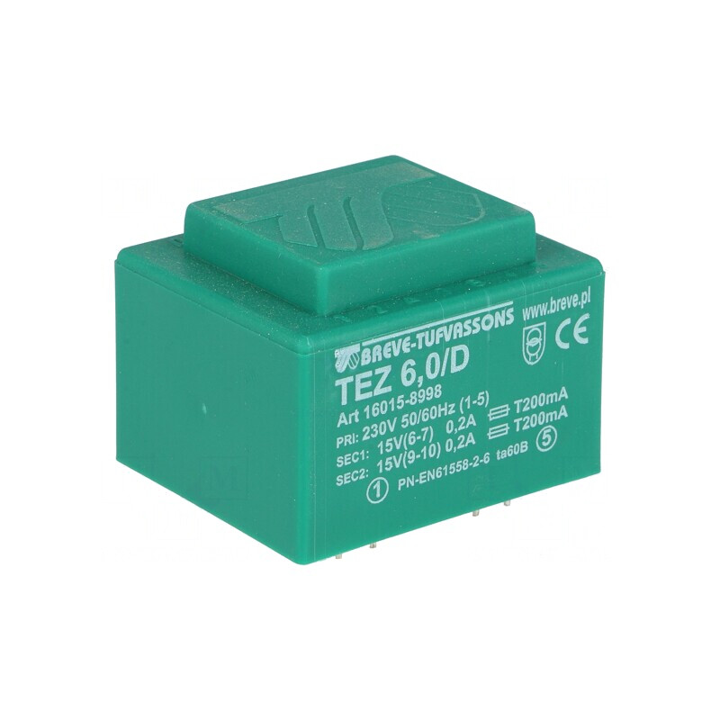 Transformator Încapsulat 6VA 230VAC 15V PCB | Electronic-mag.ro | Componente Electronice