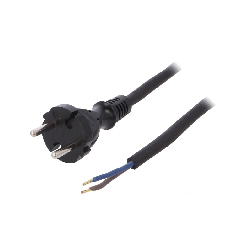 Cablu 2x1,5mm 2m Negru 16A CEE 7/17 | Electronic-mag.ro | Componente Electronice
