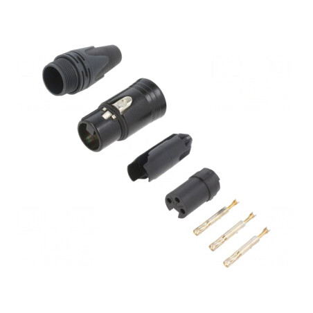 Mufă XLR Mamă 3 Pin Dreptă pe Cablu | Electronic-mag.ro | Componente Electronice