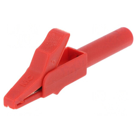 Bornă crocodil roșie 15A 4mm nichelată 300V | Electronic-mag.ro | Componente Electronice