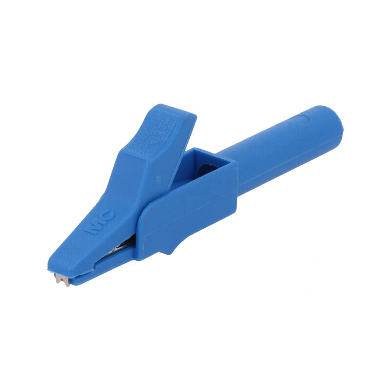 Bornă crocodil 15A albastră 4mm nichelată 300V | Electronic-mag.ro | Componente Electronice