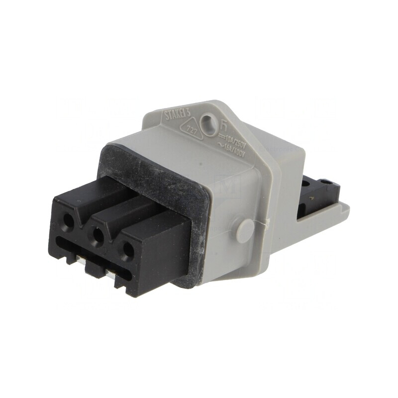 Conector dreptunghiular ST soclu mamă 3 pini cositorit IP54 | Electronic-mag.ro | Componente Electronice