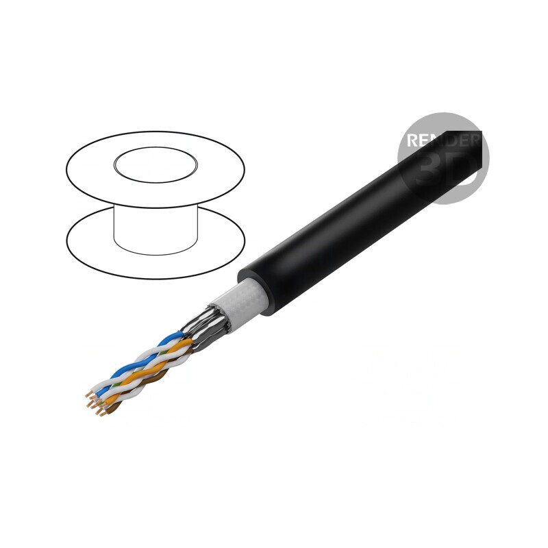 Cablu ETHERLINE® ROBUST 4x2x26AWG Cu Negru 6,2mm | Electronic-mag.ro | Componente Electronice