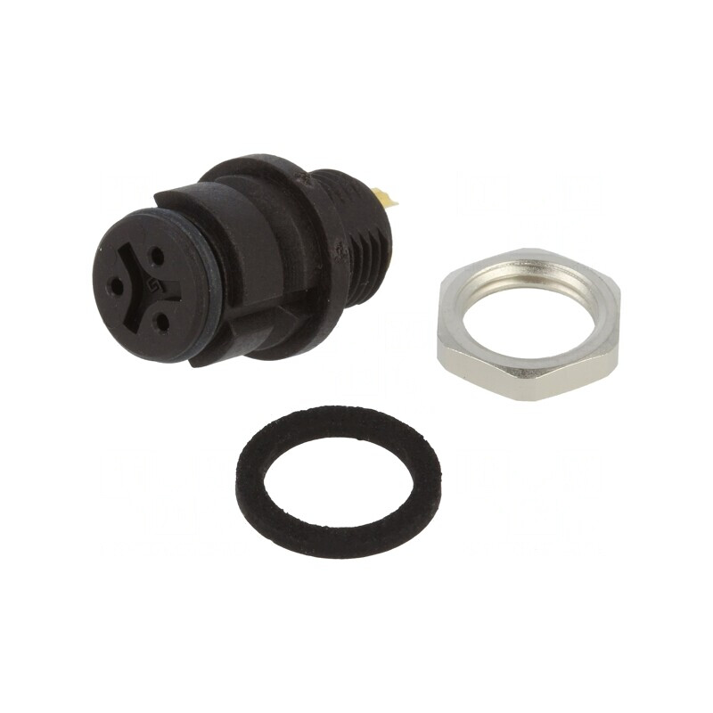 Conector circular 3 pini 125V 3A IP67 soclu mamă lipire | Electronic-mag.ro | Componente Electronice