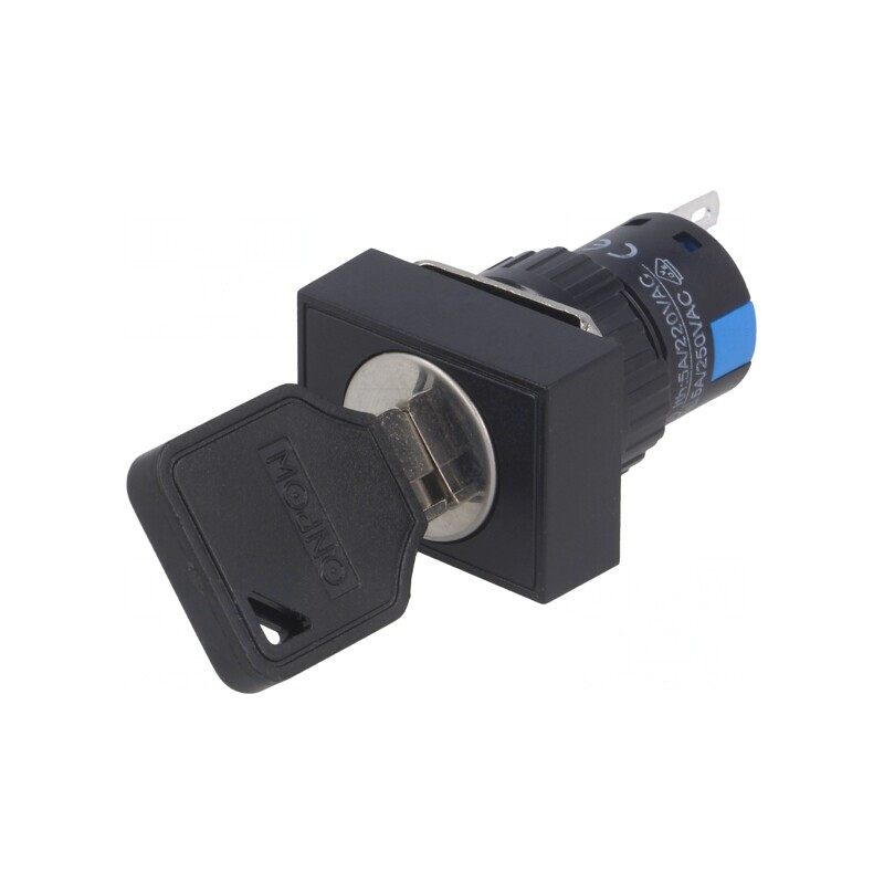 Întrerupător cu Cheie SPDT Ø16mm 2 Pini | Electronic-mag.ro | Componente Electronice
