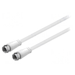 Cablu TV 75Ω 5m cu Mufe F PVC Alb | Electronic-mag.ro | Componente Electronice