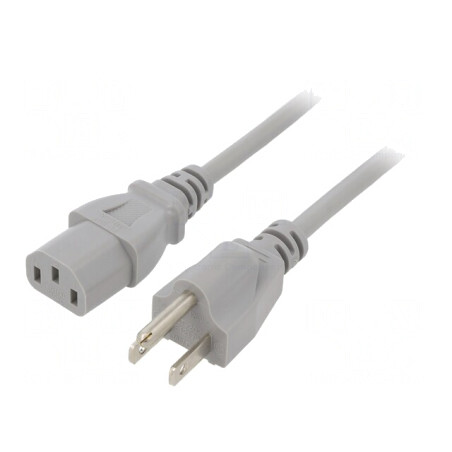 Cablu Alimentare IEC C13 la NEMA 5-15 3m Gri 10A | Electronic-mag.ro | Componente Electronice