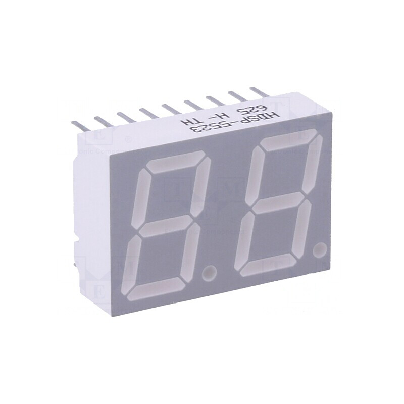 Afișaj LED 7 Segmente 14,22mm Roșu 2 Digits | Electronic-mag.ro | Componente Electronice