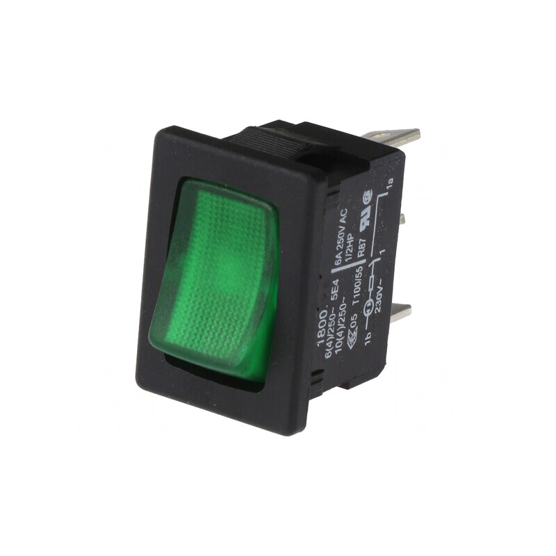 Comutator Basculant Verde ON-OFF 10A 250V | Electronic-mag.ro | Componente Electronice