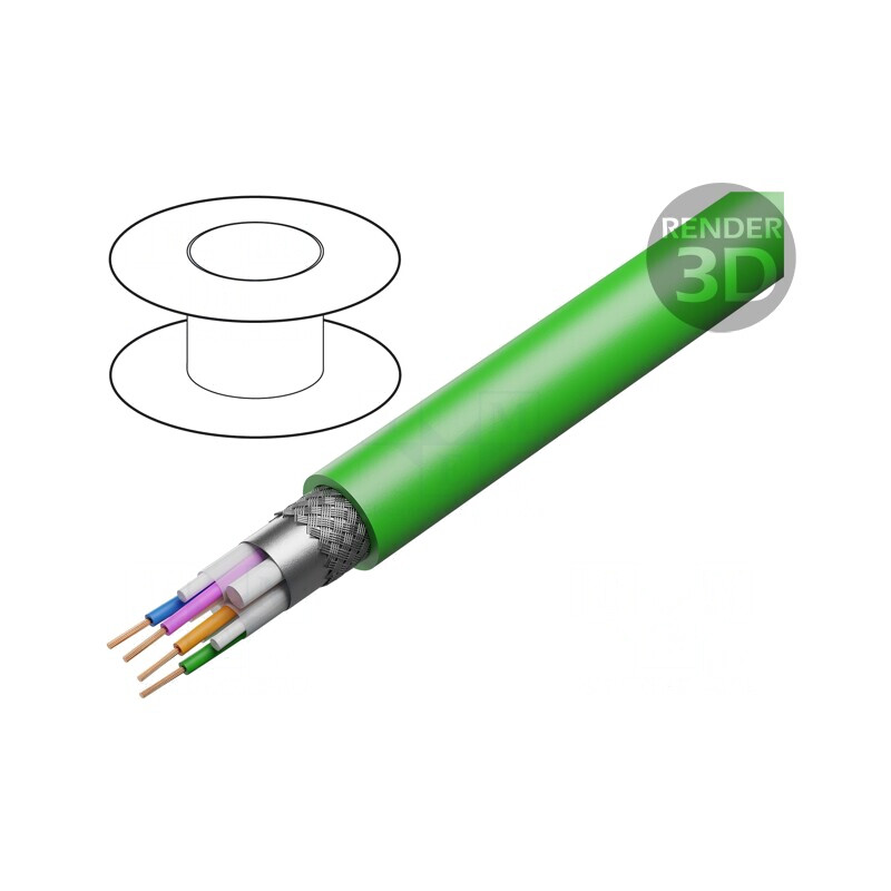 Cablu HMC-BUS Cu PVC Verde 2x2x0.22mm | Electronic-mag.ro | Componente Electronice