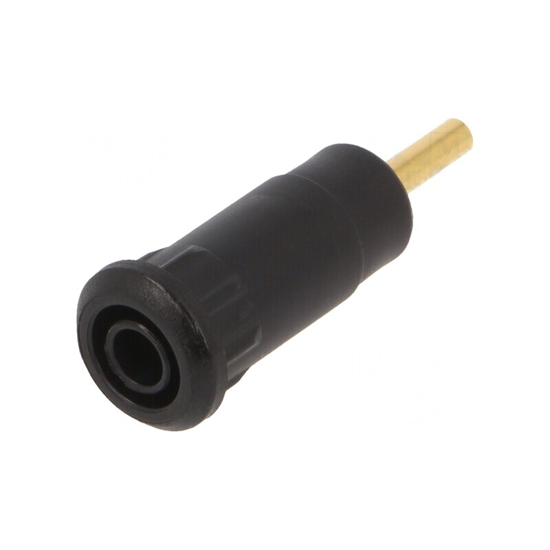 Soclu Banană 2mm Negru Aurit 28mm | Electronic-mag.ro | Componente Electronice