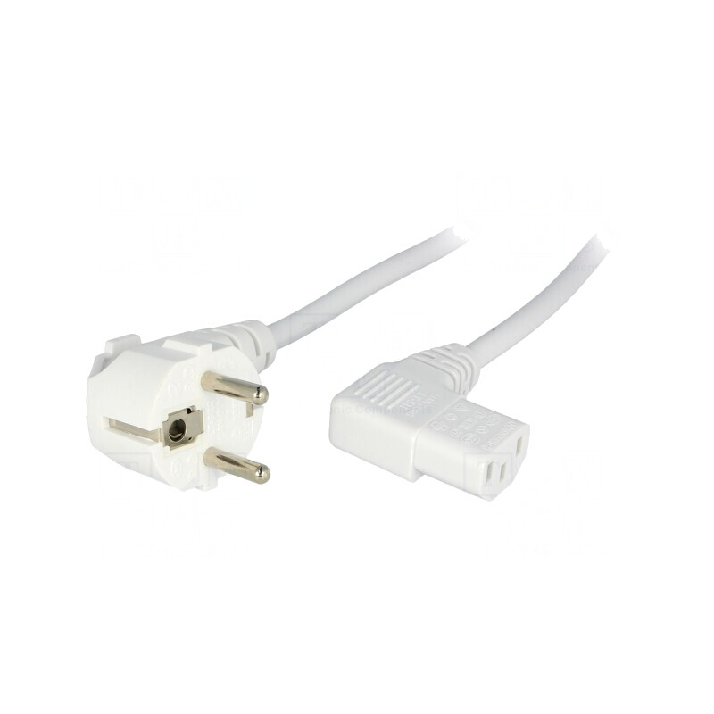 Cablu Alimentare 3x1mm2 cu Ștecăr în Unghi și Conector IEC C13 90° | Electronic-mag.ro | Componente Electronice