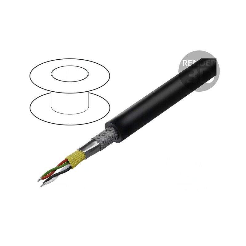 Cablu DMX Negru 100m 2x2x0,35mm2 110Ω | Electronic-mag.ro | Componente Electronice