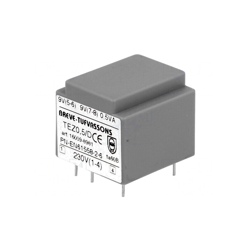 Transformator încapsulat 0,5VA 230VAC 9V 27,7mA | Electronic-mag.ro | Componente Electronice