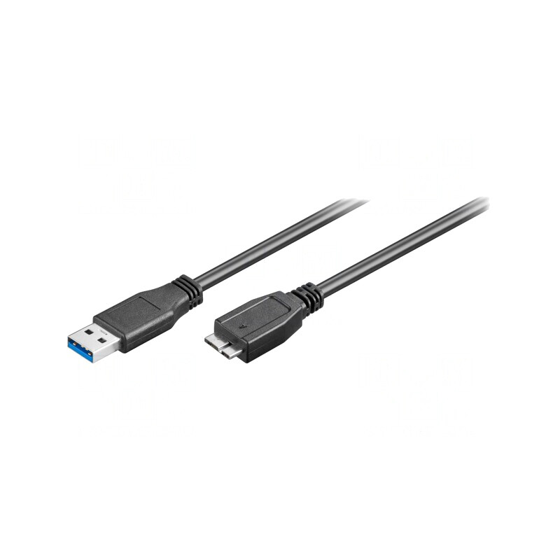 Cablu USB 3.0 A la Micro B 1m Negru 5Gbps | Electronic-mag.ro | Componente Electronice