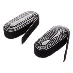 Bandă arici neagră 20mm x 1m pentru legare | Electronic-mag.ro | Componente Electronice