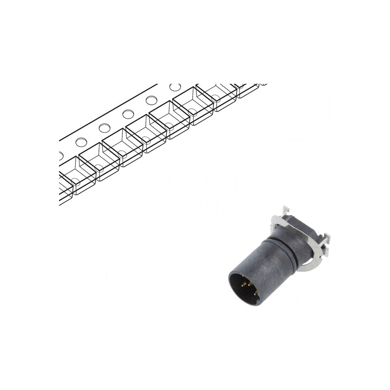 Soclu M12 5 PIN tată Profibus pentru PCB SMT 60V 4A | Electronic-mag.ro | Componente Electronice
