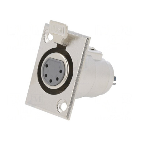 Soclu XLR Mamă 5 Pin cu Buton pentru Panou | Electronic-mag.ro | Componente Electronice