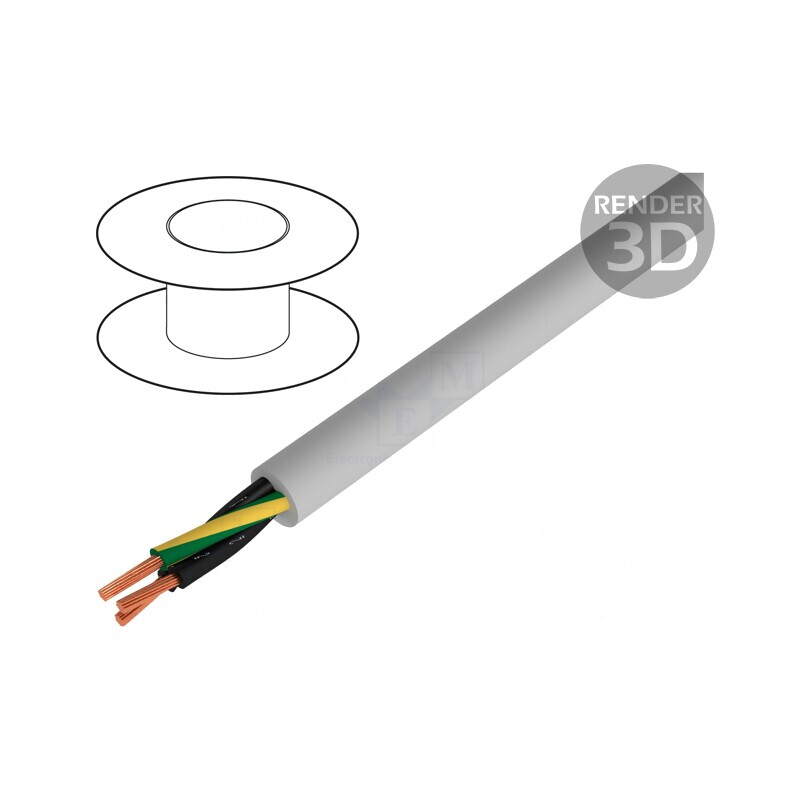 Cablu JZ-500-PUR 3G2.5mm2 neecranat gri 300/500V | Electronic-mag.ro | Componente Electronice