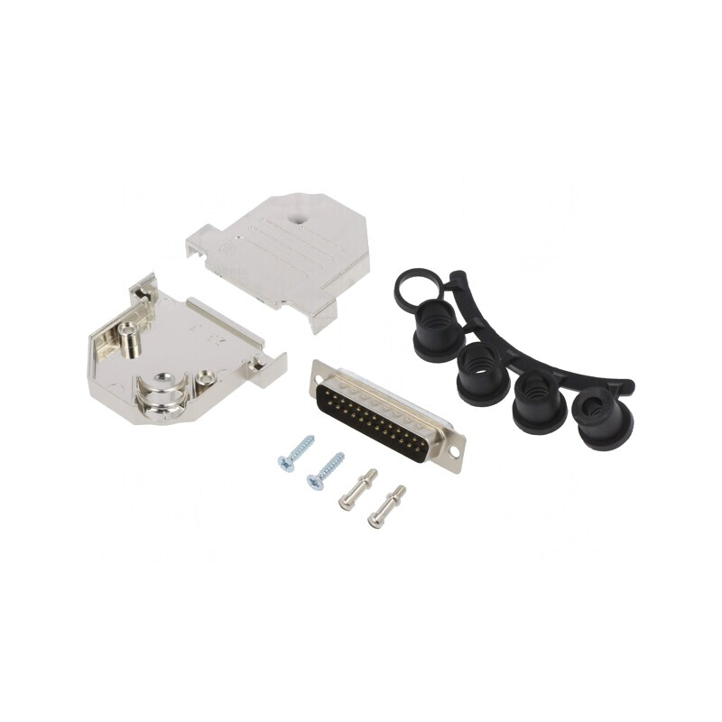 Mufă D-Sub 25-Pin Tată pentru Lipire pe Cablu - Neagră | Electronic-mag.ro | Componente Electronice