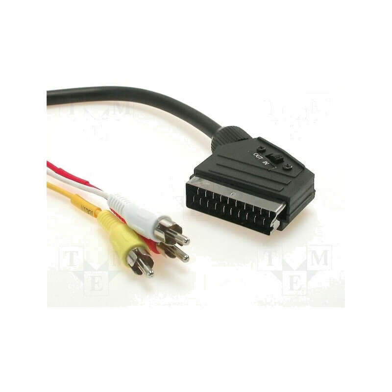 Cablu RCA 3x Mufe la SCART 3m | Electronic-mag.ro | Componente Electronice