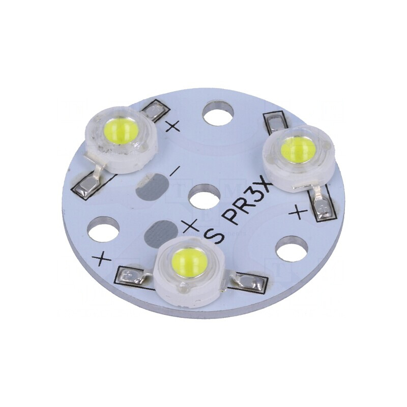 LED Albă 3,5W 300lm 12V 120° 3 Diode 31,5x31,5mm | Electronic-mag.ro | Componente Electronice
